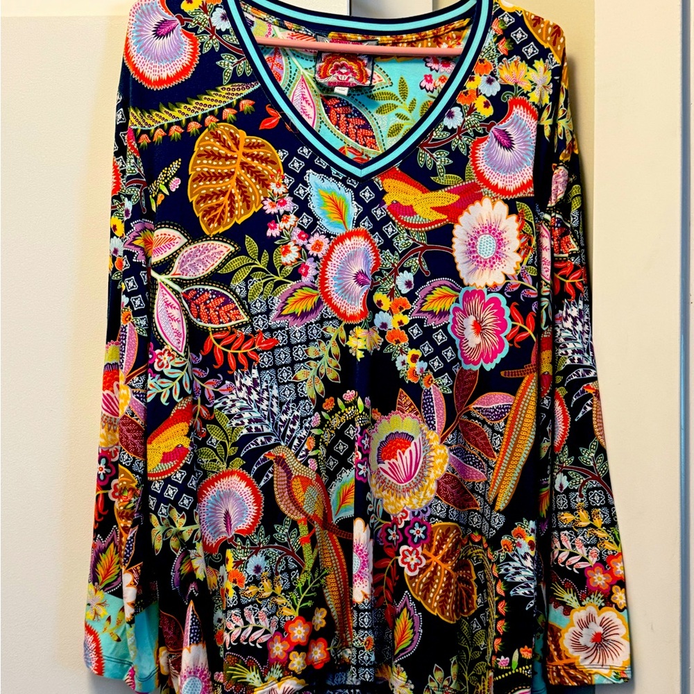 Johnny Was xxl Long Sleeve Tee